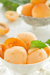 Homemade apricot ice cream.
