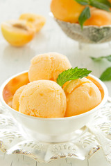 Homemade apricot ice cream.