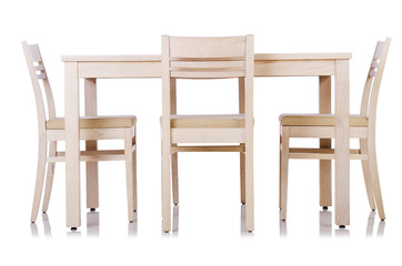Furniture set with table and chair