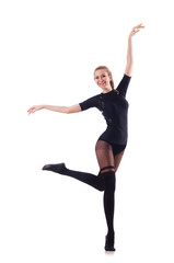 Fototapeta premium Woman dancing isolated on the white