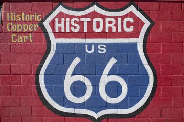 Gordijnen Route 66 bord © forcdan