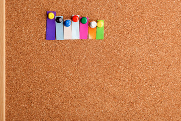 Cork board and colorful heading for seven letter word