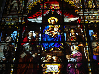 Old window glases in catholic church © centryfuga