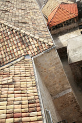 Dubrovnik, Croatia. Tiled rooftops of old town.