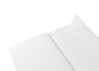 Zeitschrift dünn Doppelseite liegend Seite blättern nah