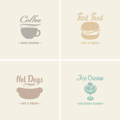 Four banner with fast food from the points