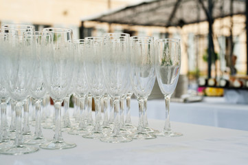buffet with glass