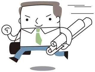 書類を運ぶビジネスマン