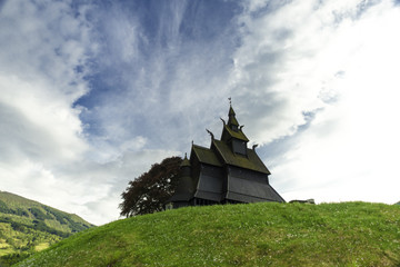 Hopperstad Church on a Green Hill