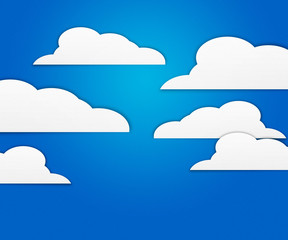 Clouds on Blue Background