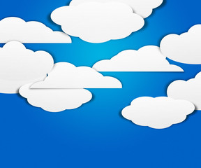 Clouds on Blue Background