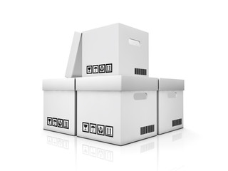 blank boxes isolated on white background