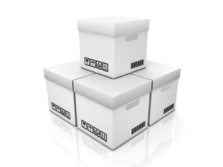 blank boxes isolated on white background