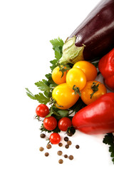 Healthy food. Fresh vegetables on a white background.