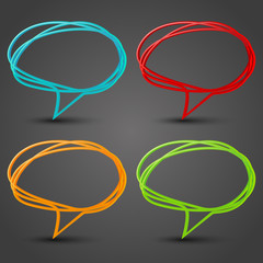 Set of color speech bubbles