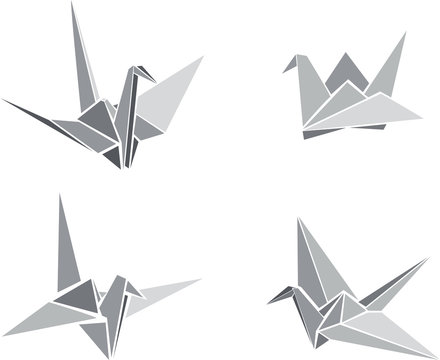 Origami paper cranes