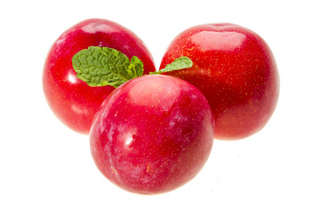 Bright ripe plum with mint