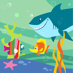 Obraz na płótnie Canvas cartoon fish