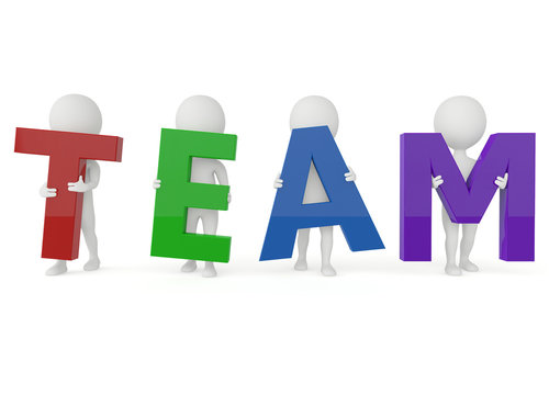 3d humanoid character team