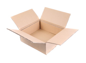 open corrugated cardboard box
