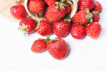 strawberries on a white background