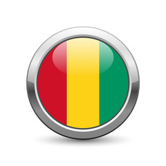 Guinean flag icon web button