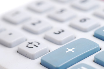 Closed-up of calculator button , plus button