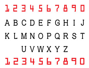 Alphabet for a credit card.