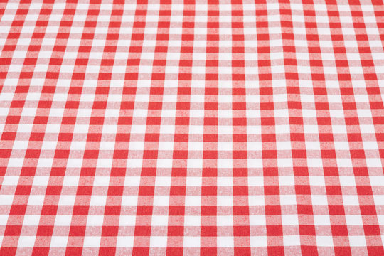 Red and white tablecloth perspective texture background