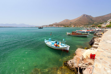 Fishing boats at the coast of Crete, Greece