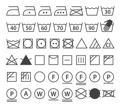 Set Of Washing Symbols (Laundry Icons)