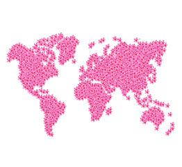 Fototapeta premium World MAP from flower