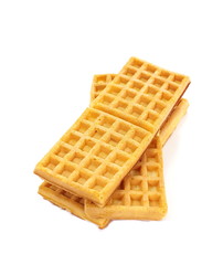 Sweet waffles isolated on white