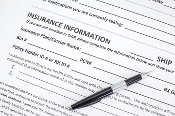 Fototapeta premium A health insurance application medical information