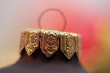 Christmas ornament in extreme close up