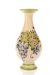 Vase ornate with blue grapes