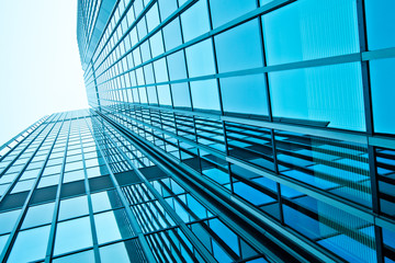 Fototapeta na wymiar office buildings. modern glass wall of skyscraper