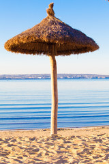 beach scenery with parasol