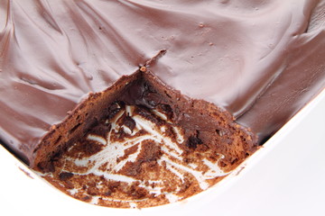 Brownie with one piece cut out