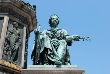 Detail of the Kaiser Franz I monument symbolising war and peace