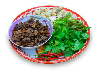 different mushrooms isolated on a white background