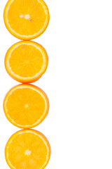 Sliced oranges with a place for text