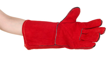 Protective glove isolated on white