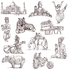 Indian collection - full sized hand drawings on white