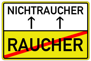 Obraz premium Raucher Nichtraucher Schild #130621-svg01