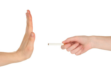Concept: stop smoking, isolated on white