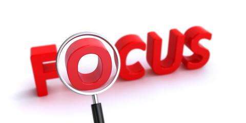 focus concept with magnifier