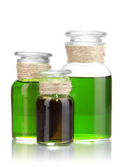 Medicine bottles isolated on white