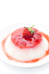 Panna cotta with strawberry jam