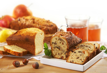 sweet bread with raisins and nuts